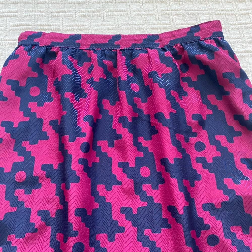 Vintage Sasson Jeans Pink and Blue Midi Skirt